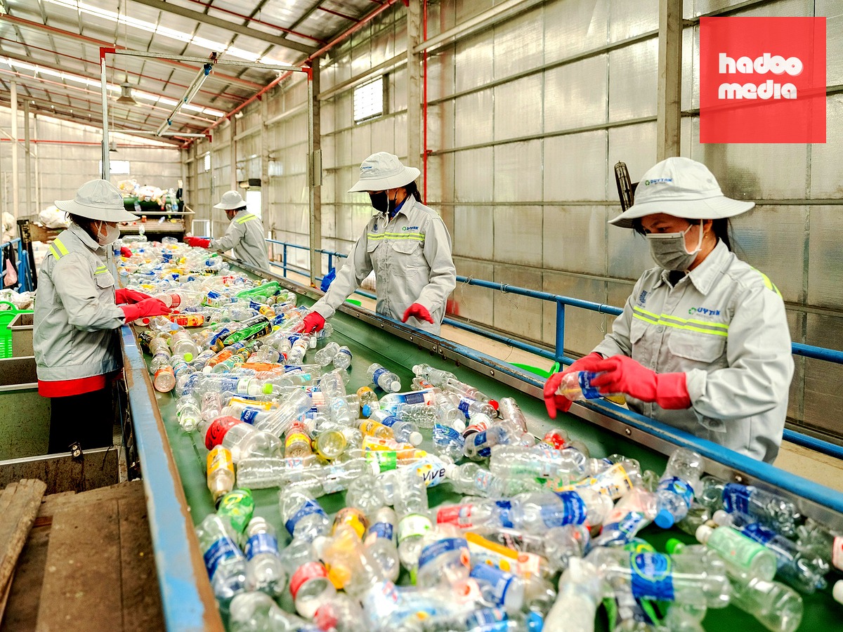 Bên trong một nhà máy tái chế rác thải nhựa, thúc đẩy kinh tế tuần hoàn - Ảnh: PHI VÂN