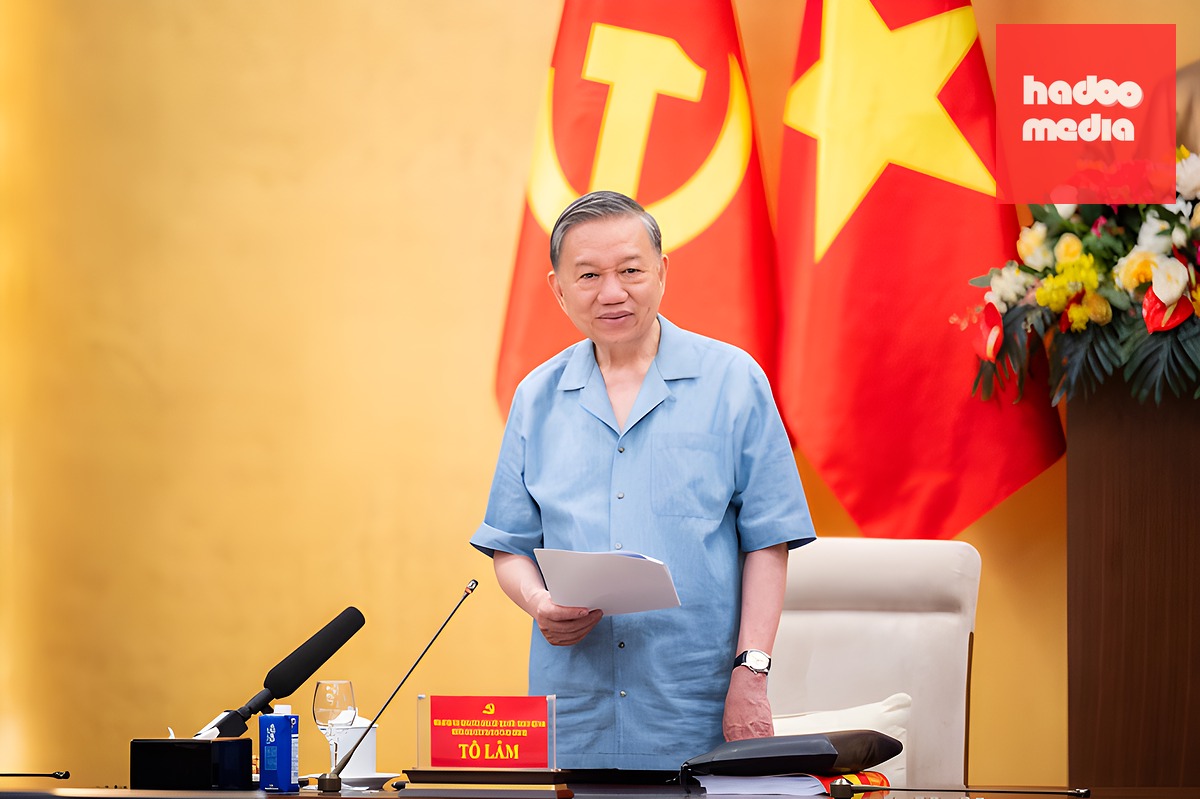 Tổng Bí thư, Chủ tịch nước Tô Lâm chủ trì Hội nghị thông qua dự thảo báo cáo kết quả kiểm tra đợt 2 đối với Ban Thường vụ Đảng ủy Quốc hội. Ảnh: Hoàng Phong