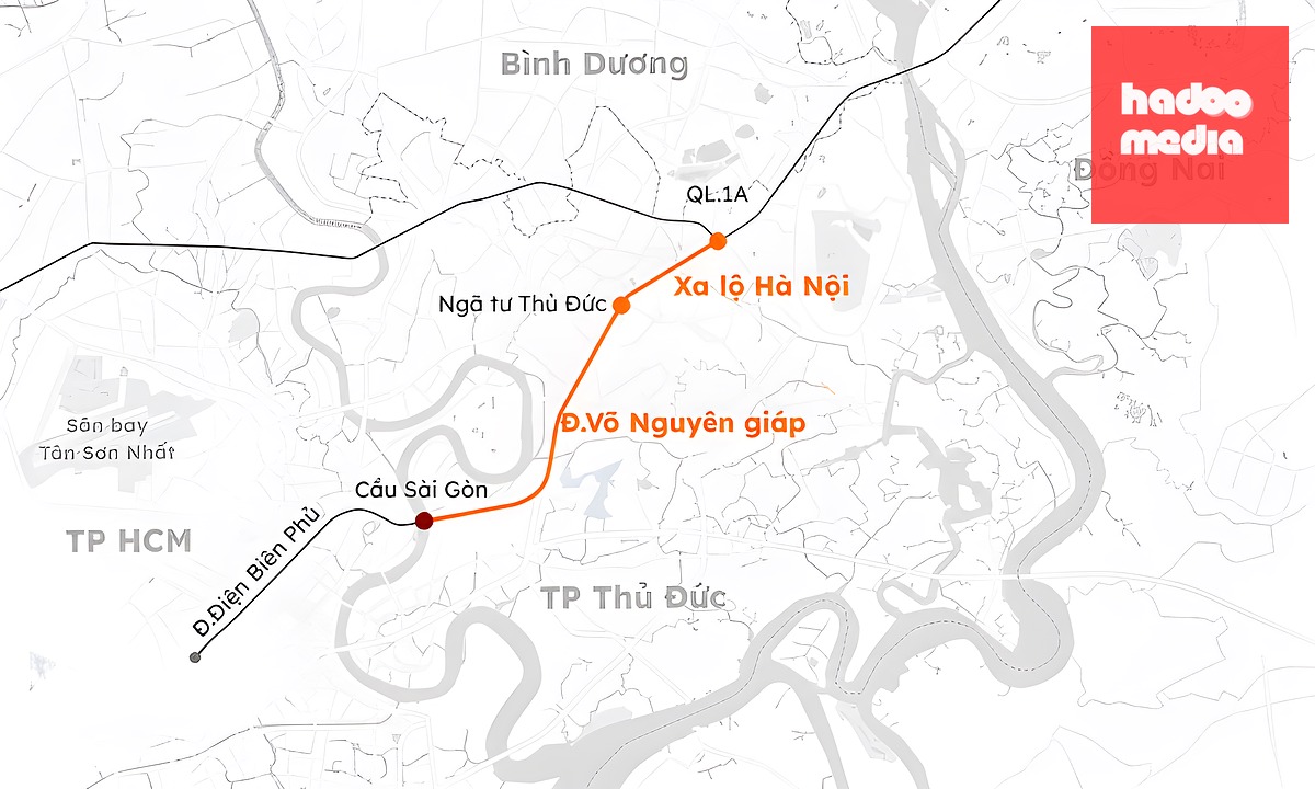 Vị trí cầu Sài Gòn. Đồ hoạ: Khánh Hoàng