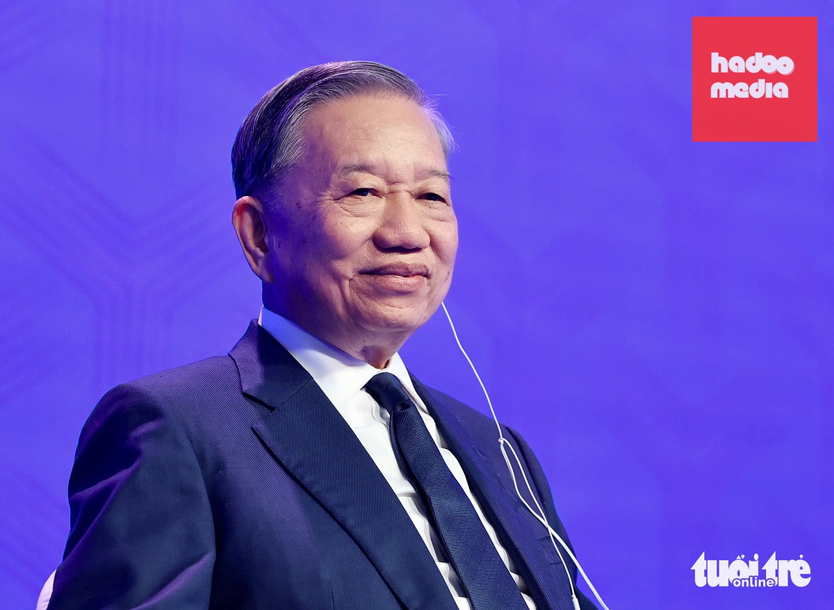 Tổng Bí thư, Chủ tịch nước Tô Lâm trong phần trả lời câu hỏi các đại biểu tại Đối thoại Shangri-La tối 29-5 - Ảnh: NGUYỄN KHÁNH