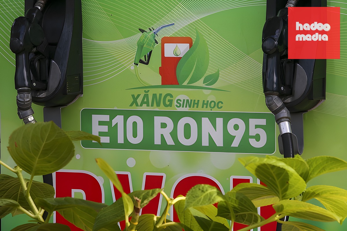 Trụ bơm xăng E10 RON95 tại một cửa hàng xăng dầu ở Hà Nội, tháng 5/2026. Ảnh: PVOIL