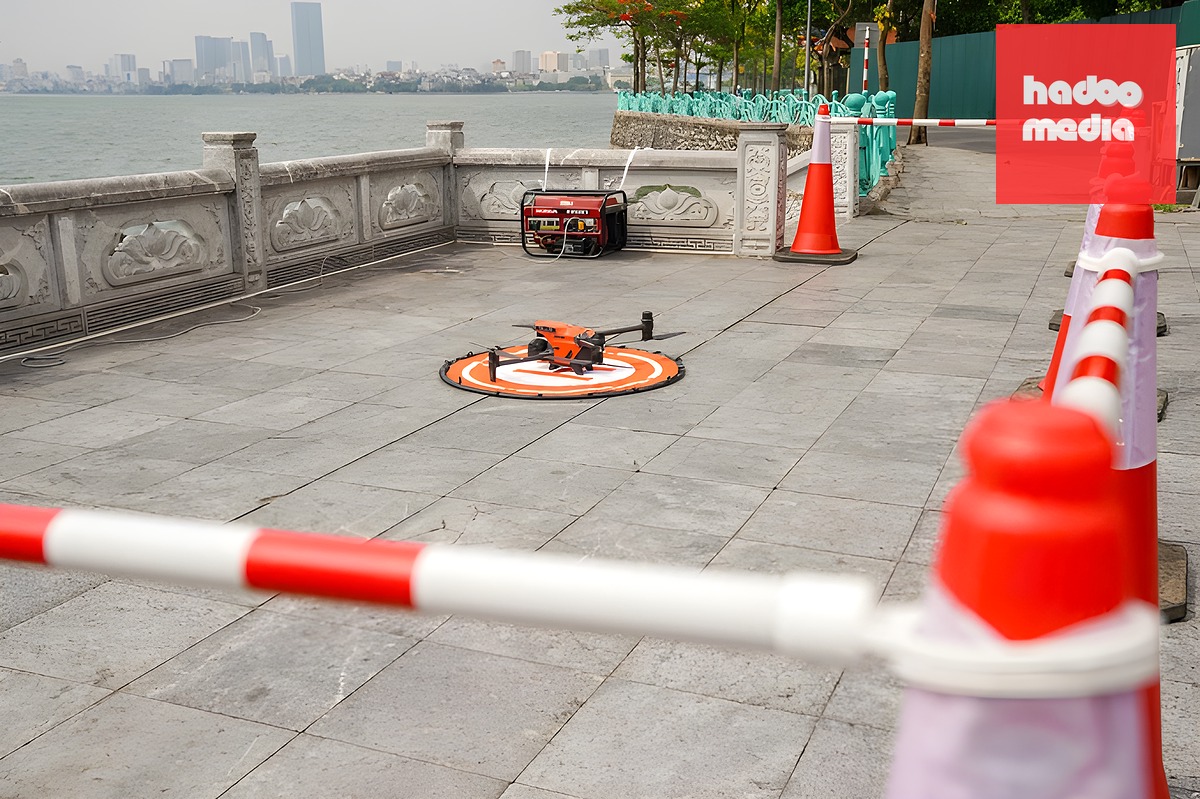 Khu vực thử nghiệm UAV tại Hồ Tây. Ảnh: Việt Thắng