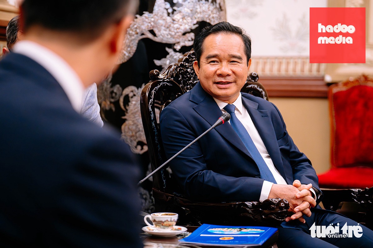 Chủ tịch UBND TP.HCM Nguyễn Văn Được tại buổi làm việc - Ảnh: THANH HIỆP