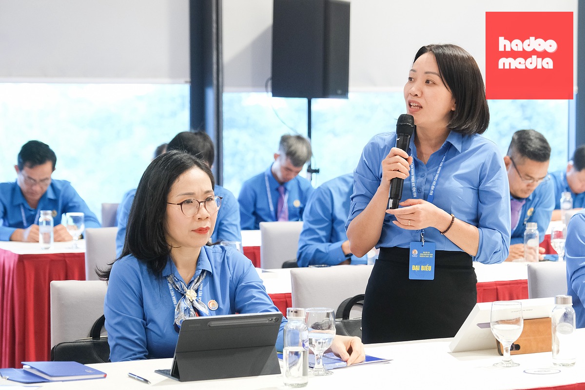 Bà Vũ Thị Tuyết Lan - Chủ tịch Công đoàn Công ty TNHH Công nghệ Cosmos 1 (Phú Thọ) - Ảnh: HÀ QUÂN