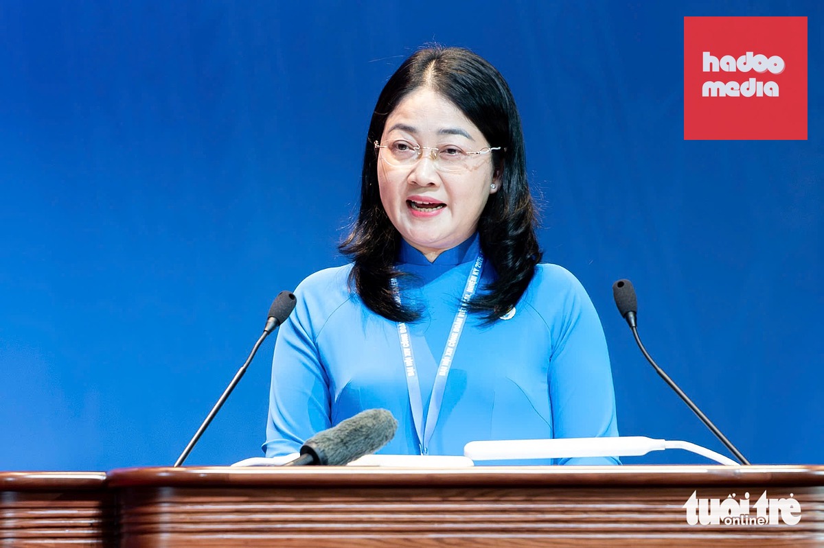 Phó chủ tịch Liên đoàn Lao động TP.HCM Nguyễn Kim Loan - Ảnh: NAM TRẦN
