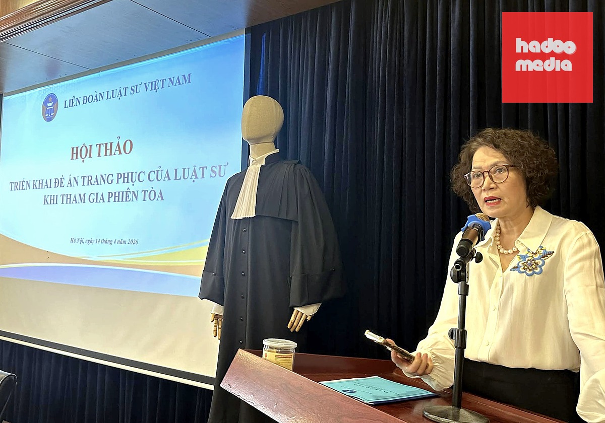 Trao đổi về trang phục của luật sư khi tham gia phiên tòa - Ảnh: TTO