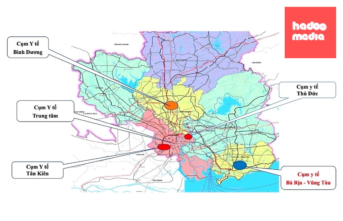 Khu vực Bà Rịa - Vũng Tàu được xác định là một trong năm cụm y tế chuyên sâu của TP.HCM bên cạnh các cụm y tế Bình Dương, Trung tâm, Tân Kiên và Thủ Đức - Ảnh: Sở Y tế TP.HCM cung cấp