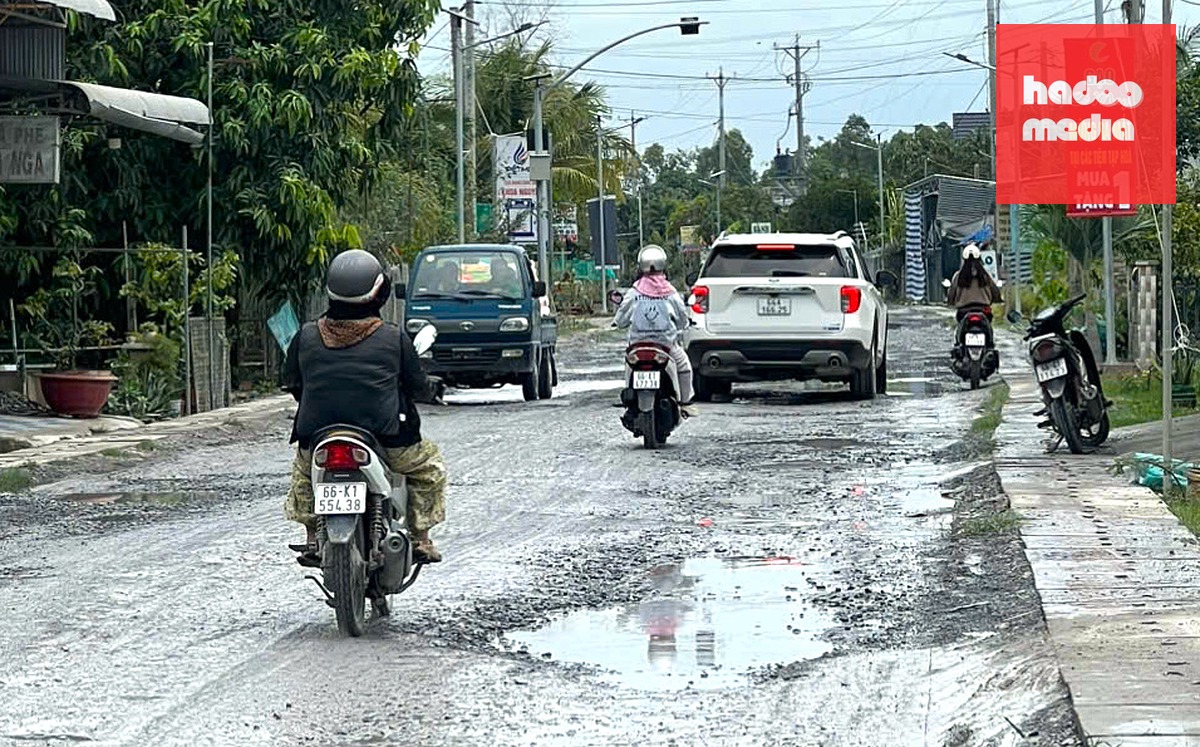 Dự án sửa chữa quốc lộ 30 đoạn qua xã Tân Hồng, tuyến giao thông huyết mạch đi cửa khẩu quốc tế Dinh Bà chậm tiến độ - Ảnh: Đ.T.