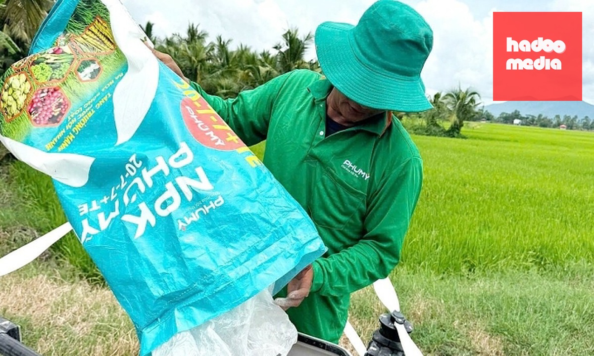 Người dân bón phân cho lúa ở Đồng bằng sông Cửu Long. Ảnh: PVFCCo