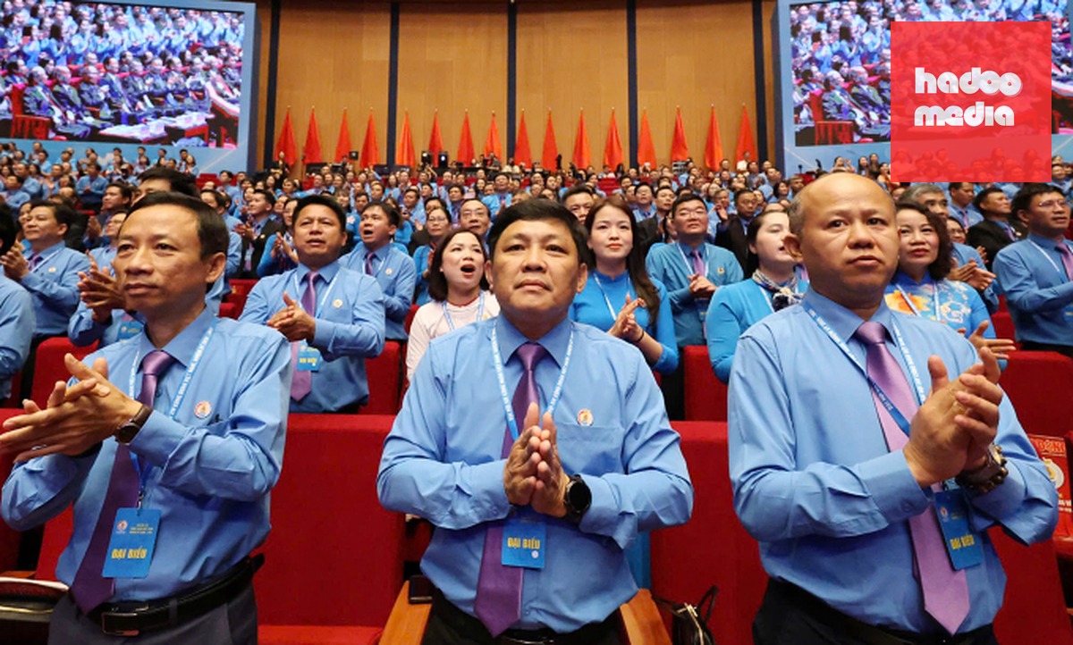 780 đại biểu đại diện cho hơn 10 triệu đoàn viên, lao động cả nước dự Đại hội Công đoàn lần thứ 14 tại Hà Nội. Ảnh: Hoàng Phong