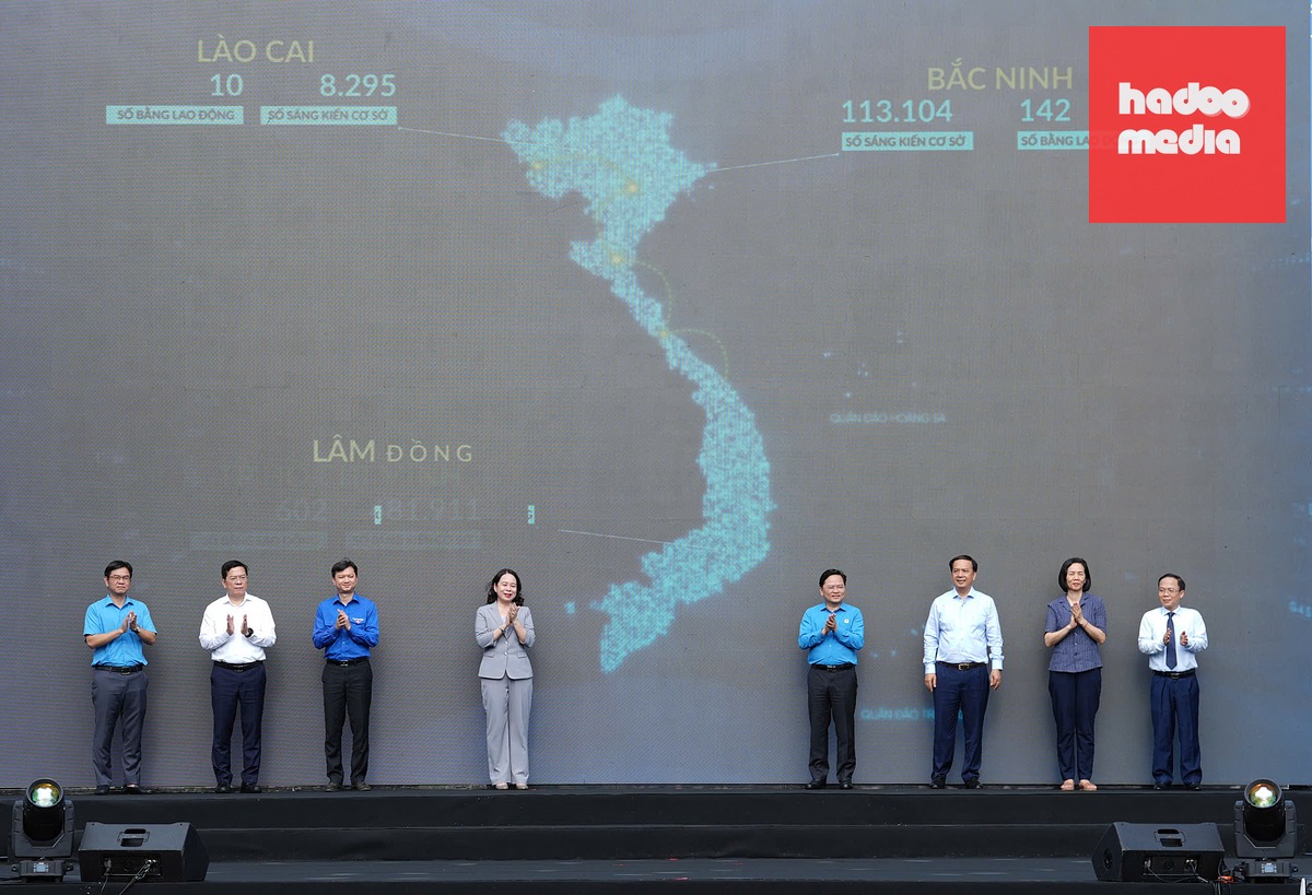Nghi thức phát động phong trào thi đua toàn quốc “Lao động giỏi, năng suất cao, thu nhập tốt” - Ảnh: THU HƯƠNG