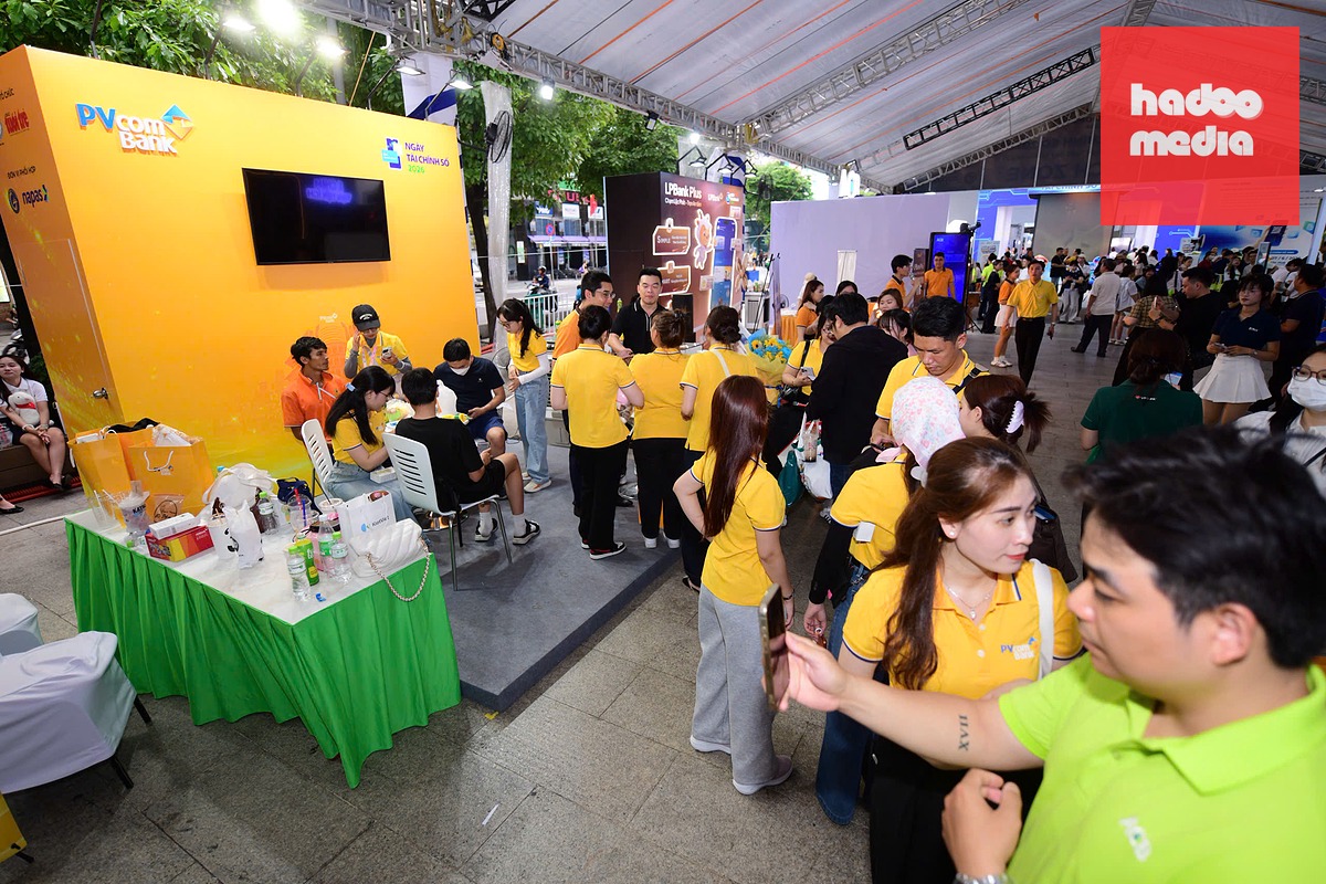 Không gian trải nghiệm của PVcomBank tại Ngày Tài chính số 2026. - Ảnh: Q.Đ