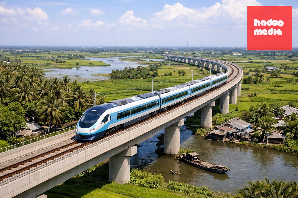 Theo nghiên cứu, khoảng  56% chiều dài tuyến đường sắt TP.HCM - Cần Thơ đi trên cao - Ảnh minh họa: AI