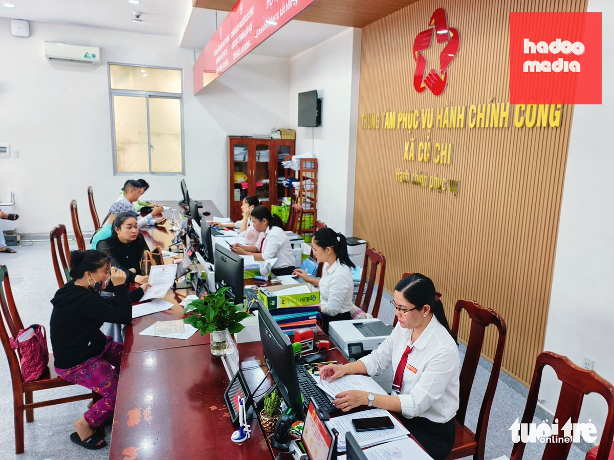 Trung tâm phục vụ hành chính công xã Củ Chi - Ảnh: NGỌC KHẢI