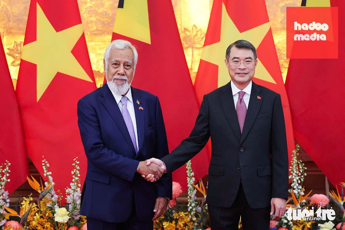 Thủ tướng Lê Minh Hưng và Thủ tướng Timor-Leste Kay Rala Xanana Gusmão - Ảnh: NGUYỄN KHÁNH