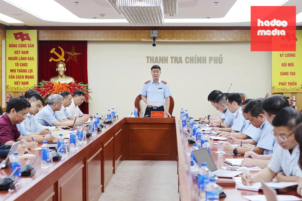 Phó tổng Thanh tra Chính phủ Nguyễn Văn Cường phát biểu chỉ đạo tại cuộc công bố quyết định thanh tra - Ảnh: TTCP