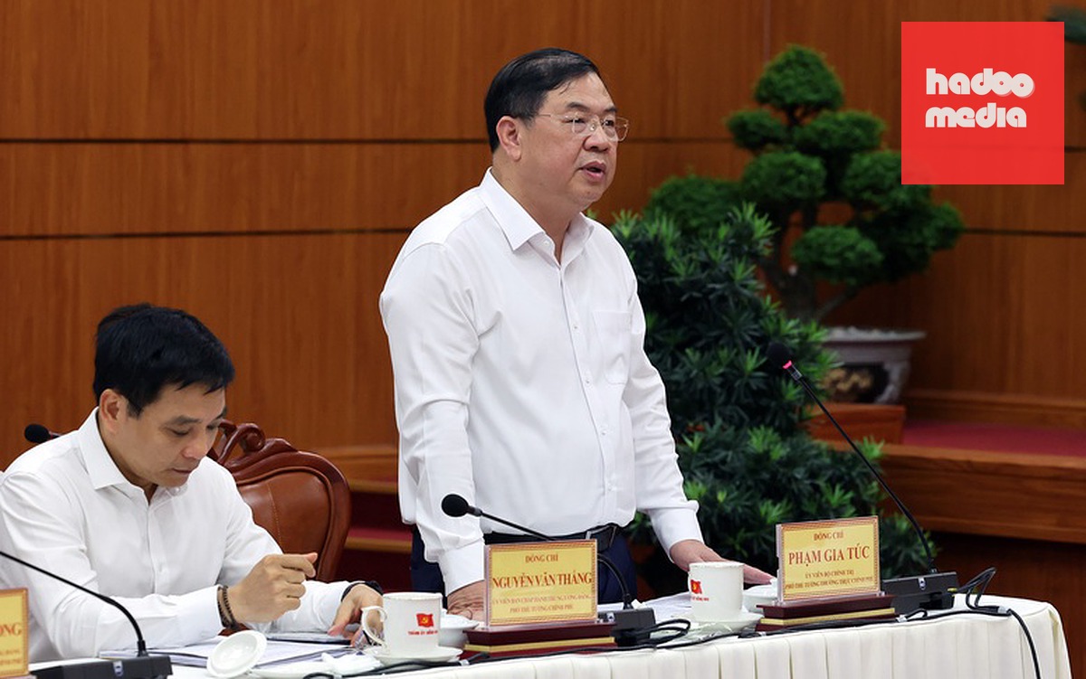 Phó thủ tướng Thường trực Chính phủ Phạm Gia Túc phát biểu - Ảnh: VGP