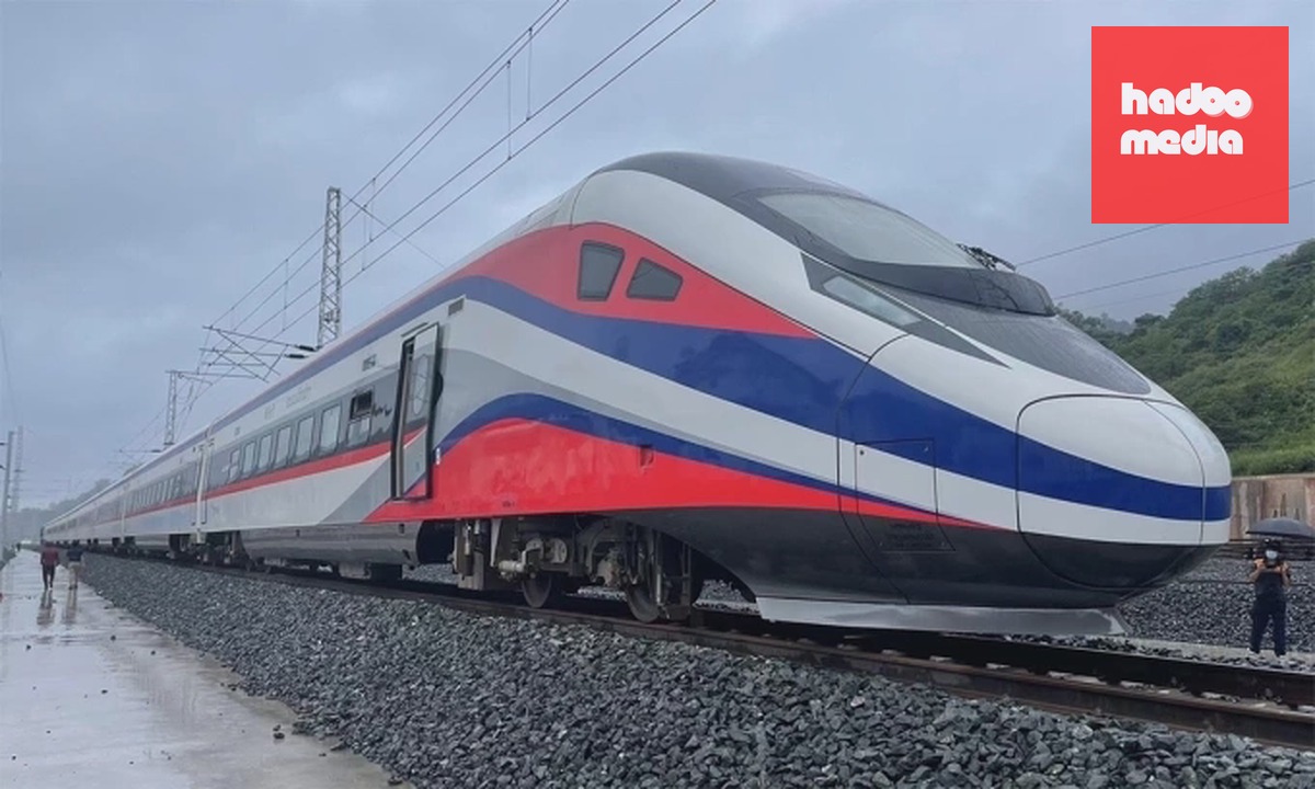 Đường sắt Lào chạy với vận tốc tối đa 160 km/h. Ảnh: Xinhua