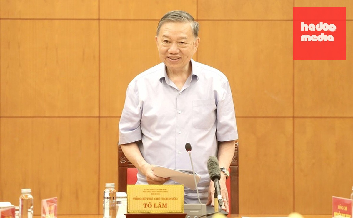 Tổng Bí thư, Chủ tịch nước Tô Lâm làm việc với ban Tuyên giáo và Dân vận Trung ương, chiều 15/6. Ảnh: Cổng thông tin Đảng Cộng sản