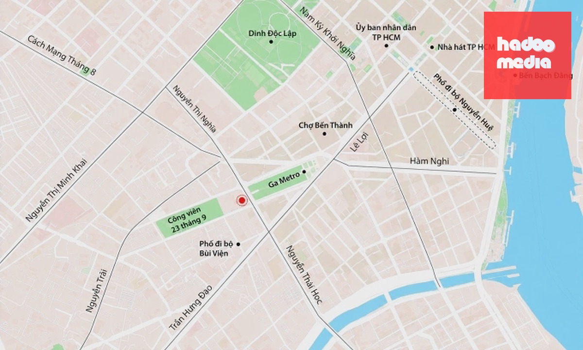 Vị trí công viên 23/9. Đồ họa: Đăng Hiếu