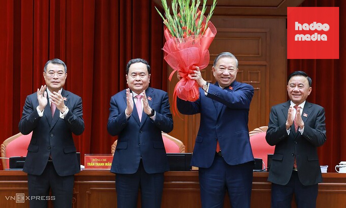 Lãnh đạo chủ chốt Đảng và Nhà nước, gồm: Tổng Bí thư, Chủ tịch nước Tô Lâm; Thủ tướng Lê Minh Hưng; Chủ tịch Quốc hội Trần Thanh Mẫn; Thường trực Ban Bí thư Trần Cẩm Tú. Ảnh: Giang Huy