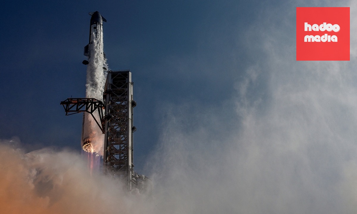 Tên lửa Starship của SpaceX rời bệ phóng trong chuyến bay thử nghiệm thứ 12 ở bãi phóng Starbase, bang Texas, Mỹ, ngày 22/5/2026. Ảnh: Reuters