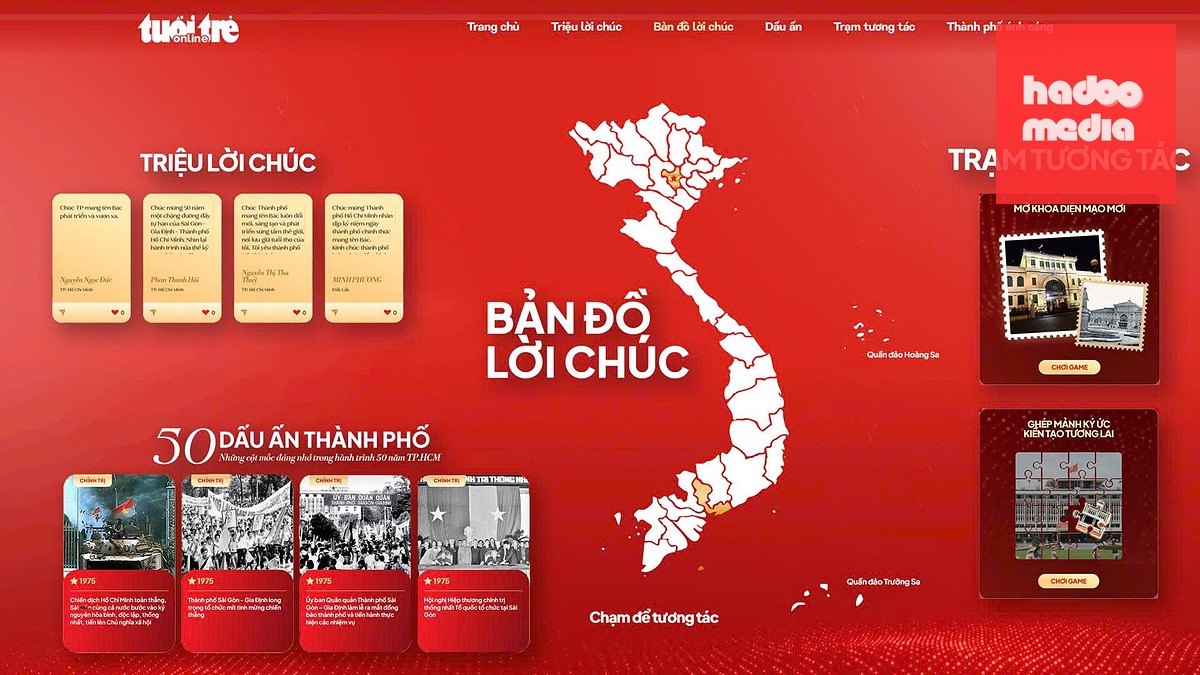 “Bản đồ lời chúc” kết nối các tỉnh thành và độc giả - Ảnh: BTC