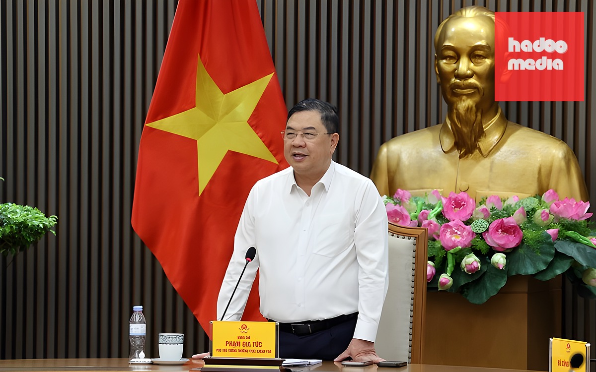 Phó thủ tướng thường trực Phạm Gia Túc phát biểu tại cuộc họp, ngày 22/6. Ảnh: VGP