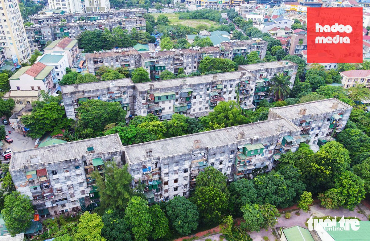Các tòa nhà chung cư Quang Trung, Nghệ An đã gần 50 năm - Ảnh: DOÃN HÒA