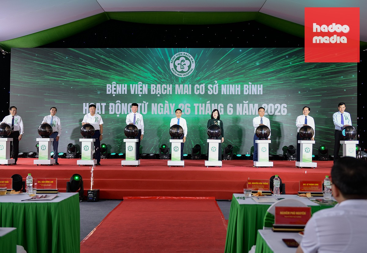Bệnh viện Bạch Mai cơ sở 2 tại Ninh Bình chính thức khai trương sáng 26-6 - Ảnh: NAM TRẦN