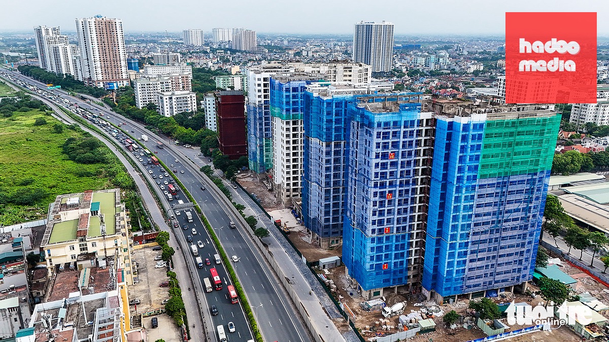 Khu nhà ở học sinh, sinh viên Pháp Vân - Tứ Hiệp nằm cạnh đầu cao tốc Pháp Vân - Cầu Giẽ