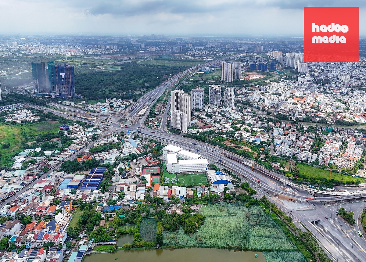 Khu vực quy hoạch ga Thủ Thiêm (gần nút giao An Phú) kết nối các tuyến đường lớn, cao tốc TP.HCM - Long Thành - Dầu Giây - Ảnh: C.T