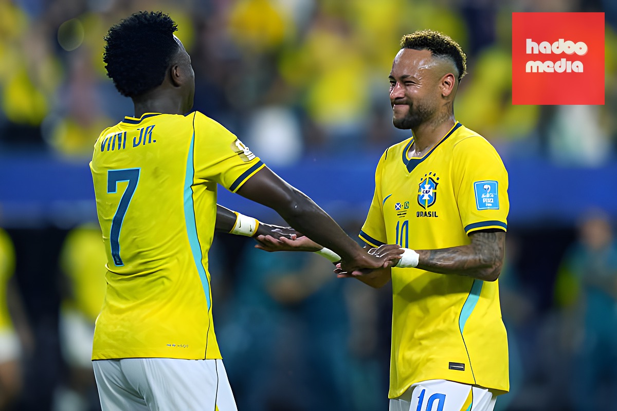 Hàng công Brazil với Neymar, Vinicius. Ảnh: Getty Images.