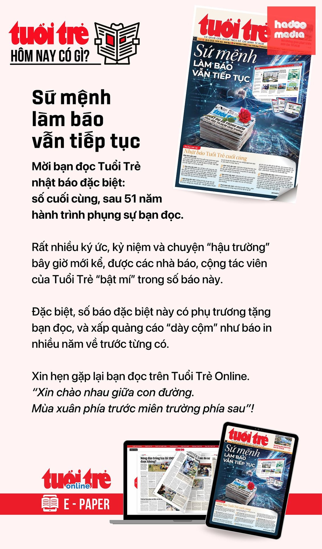 Tin tức chính trên Tuổi Trẻ nhật báo hôm nay 30-6. Mời bạn đăng ký Tuổi Trẻ Sao TẠI ĐÂY