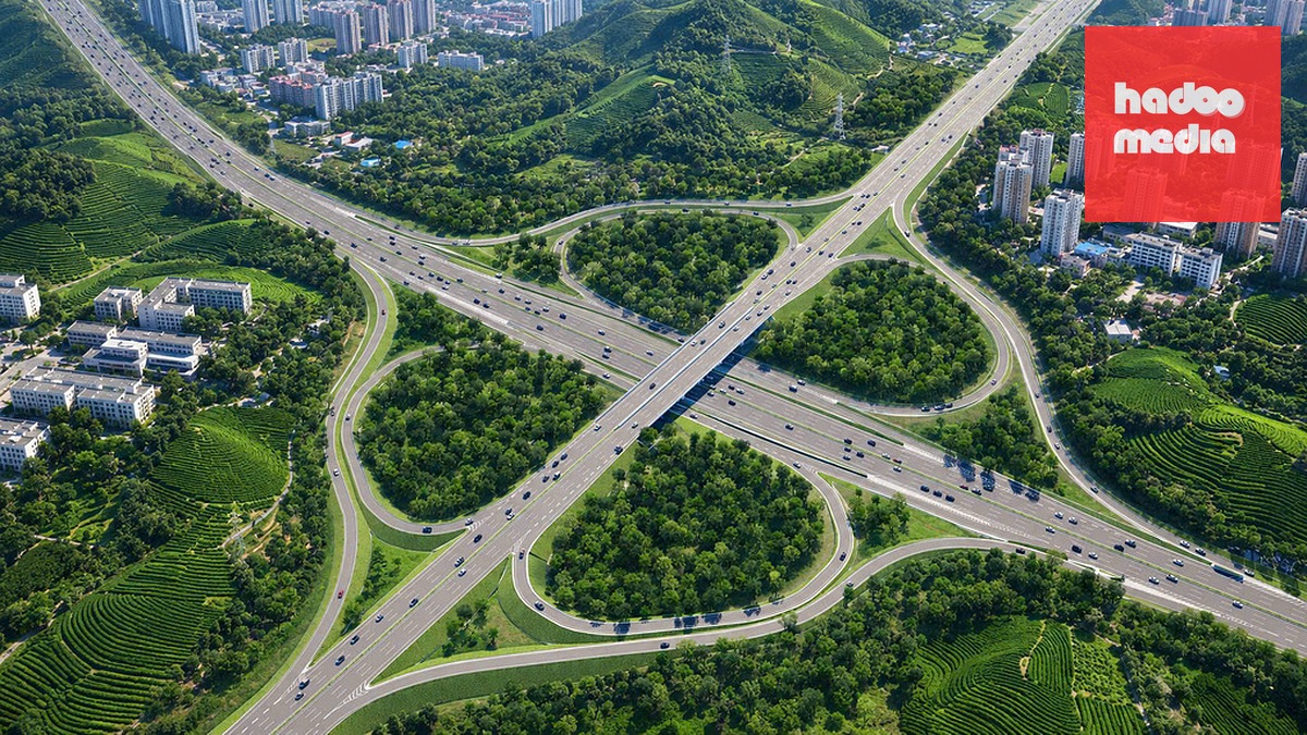 Phối cảnh một nút giao trên cao tốc Hà Nội - Bắc Giang.