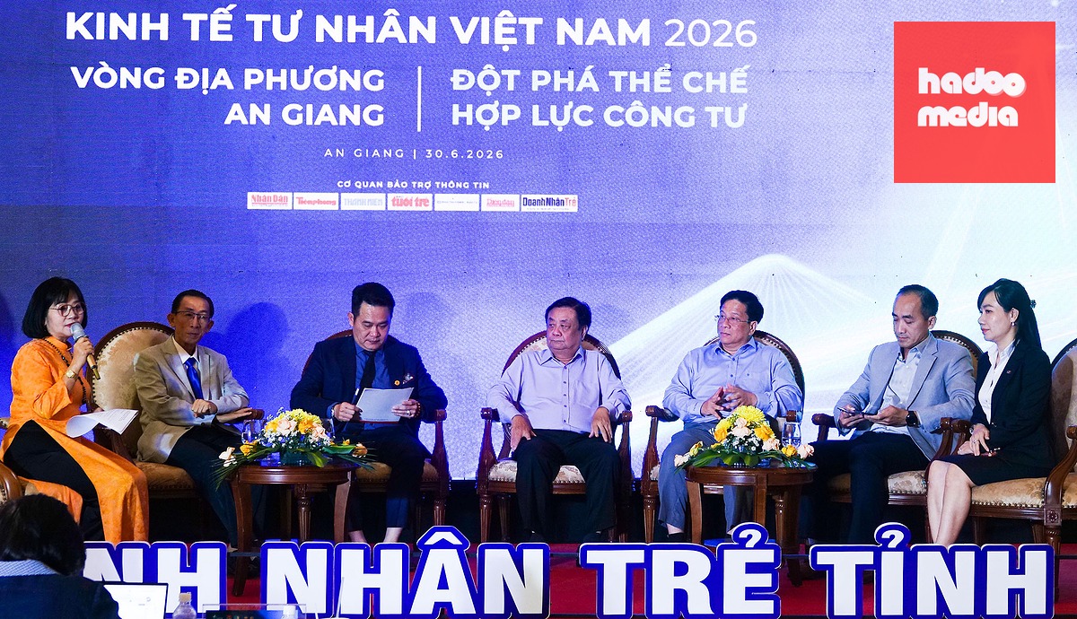 Tọa đàm Diễn đàn Kinh tế tư nhân Việt Nam 2026 vòng địa phương - An Giang - Ảnh: CHÍ CÔNG