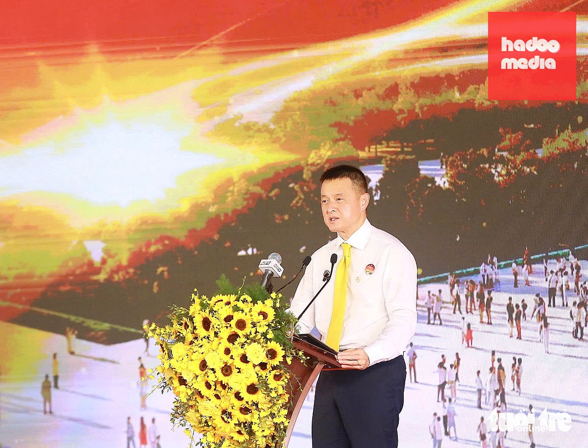 Ông Đặng Minh Trường - Chủ tịch hội đồng quản trị Tập đoàn Sungroup - phát biểu - Ảnh: CHÂU TUẤN