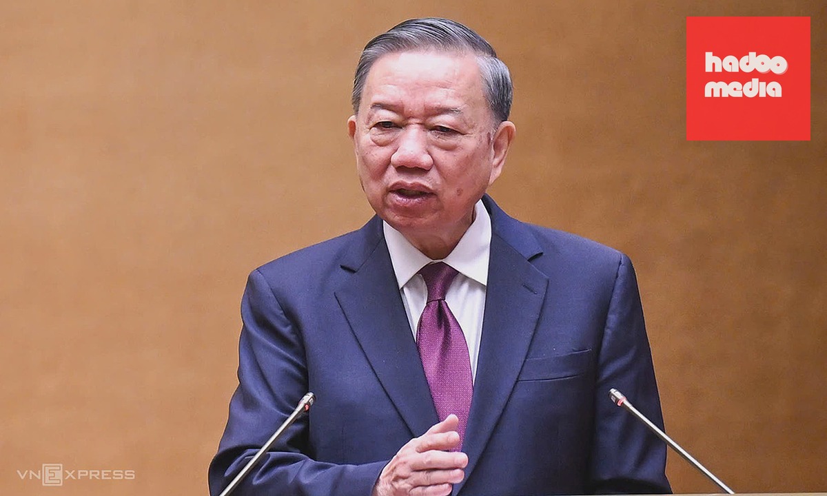 Tổng Bí thư, Chủ tịch nước Tô Lâm phát biểu tại Hội nghị sơ kết một năm triển khai mô hình chính quyền ba cấp sáng 1/7. Ảnh: Giang Huy