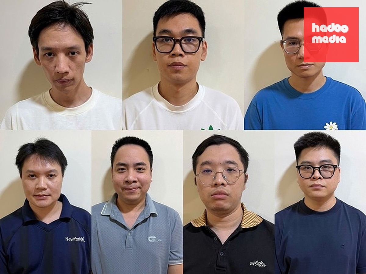 7 bị can trong vụ án. Ảnh: Bộ Công an