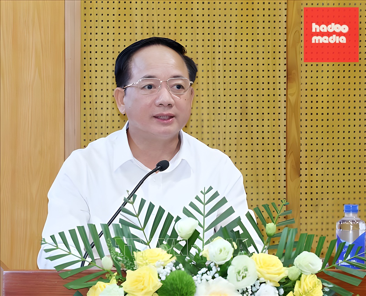 Ông Trịnh Văn Quyết - Ủy viên Bộ Chính trị, Bí thư Trung ương Đảng, Trưởng Ban Tuyên giáo và Dân vận Trung ương - phát biểu chỉ đạo hội nghị - Ảnh: Phương Hoa/TTXVN