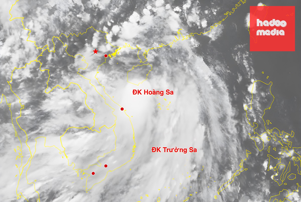 Ảnh vệ tinh bão Maysak lúc 16h ngày 3/7. Ảnh: NCHMF