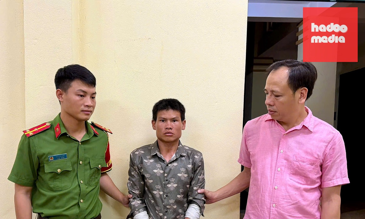 Hà Văn Tý tại cơ quan công an - Ảnh: Công an tỉnh Lào Cai