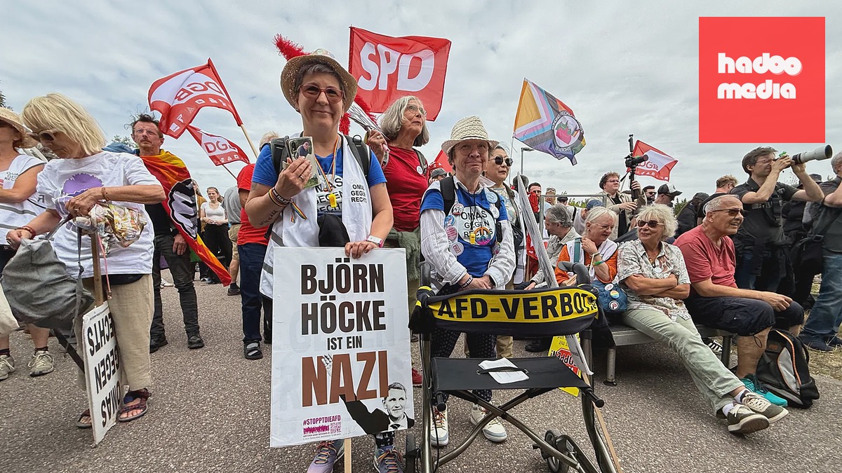 Protesty proti sjezdu AfD v Erfurtu