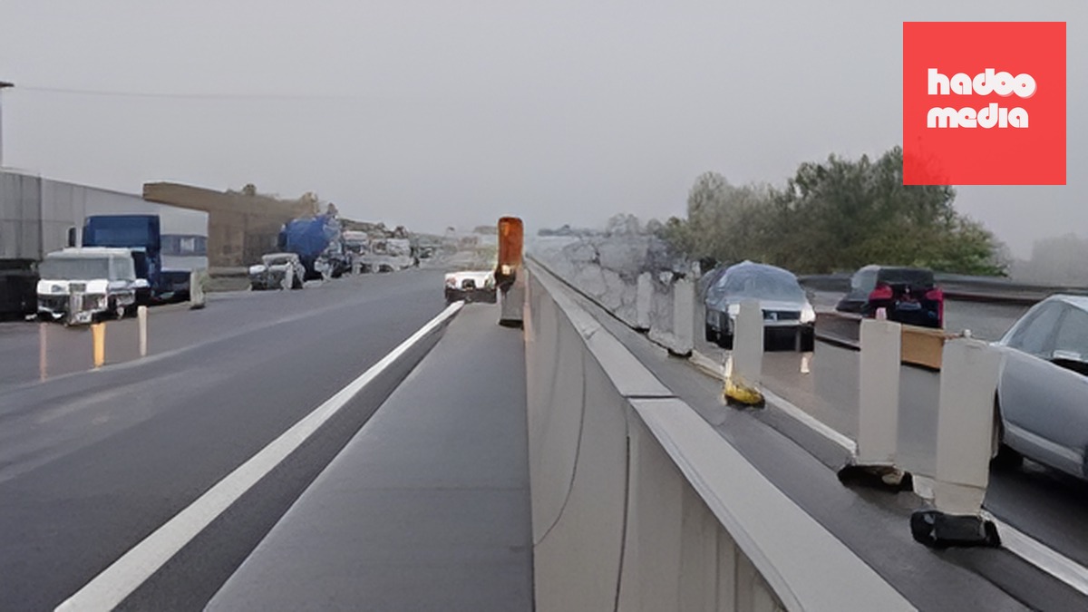 Tài xế xe tải ngủ gật, mắc kẹt trên cầu đang xây dựng ở cao tốc D4