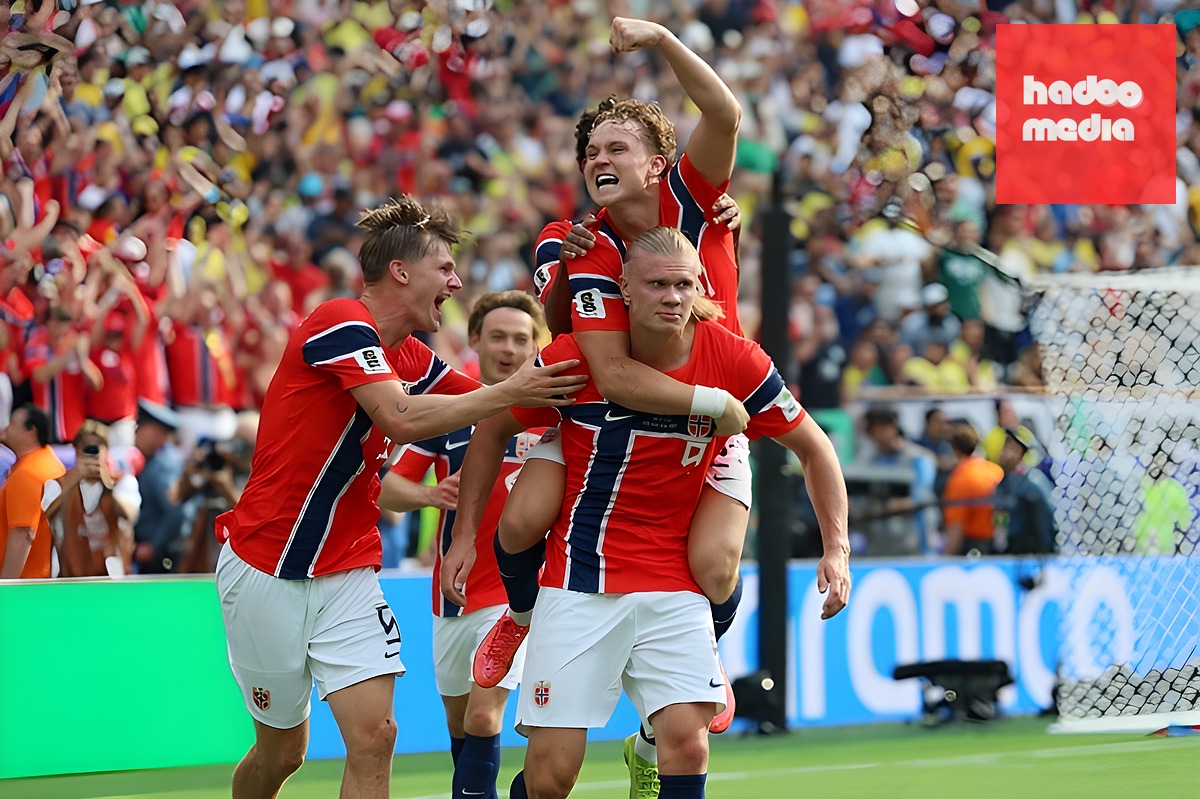 Na Uy đánh bại Brazil 2-1. Ảnh: Sky Sports.