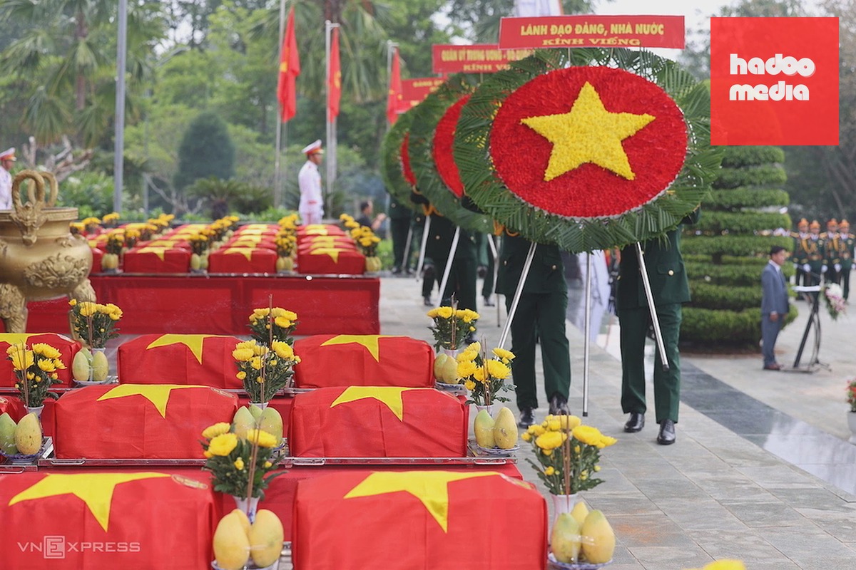 Vòng hoa của lãnh đạo Đảng, Nhà nước kính viếng tại lễ truy điệu sáng nay. Ảnh: Phước Tuấn