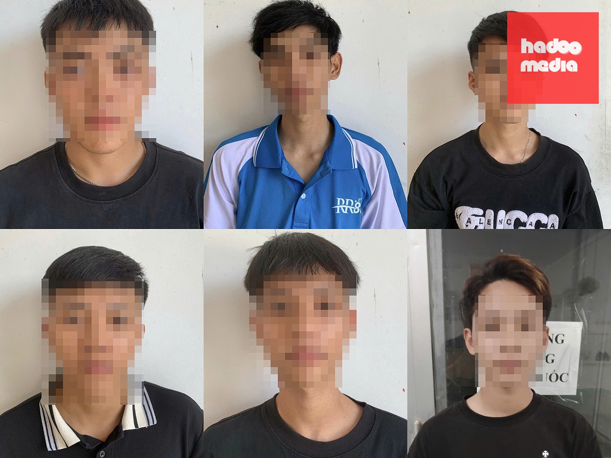 Nhóm thanh thiếu niên gây rối trật tự công cộng ở Trung tâm thương mại Cần Đăng - Ảnh: CACC