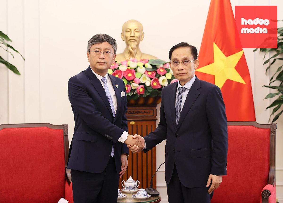 Bộ trưởng Ngoại giao Lê Hoài Trung tiếp Đại sứ Ấn Độ tại Việt Nam Tshering Sherpa - Ảnh: Bộ Ngoại giao cung cấp