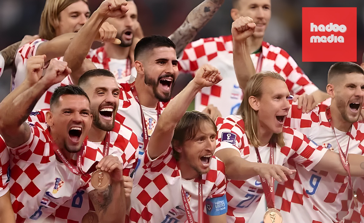 Croatia đã ăn mừng cuồng nhiệt với tấm huy chương đồng World Cup 2022. Ảnh: Getty Images.