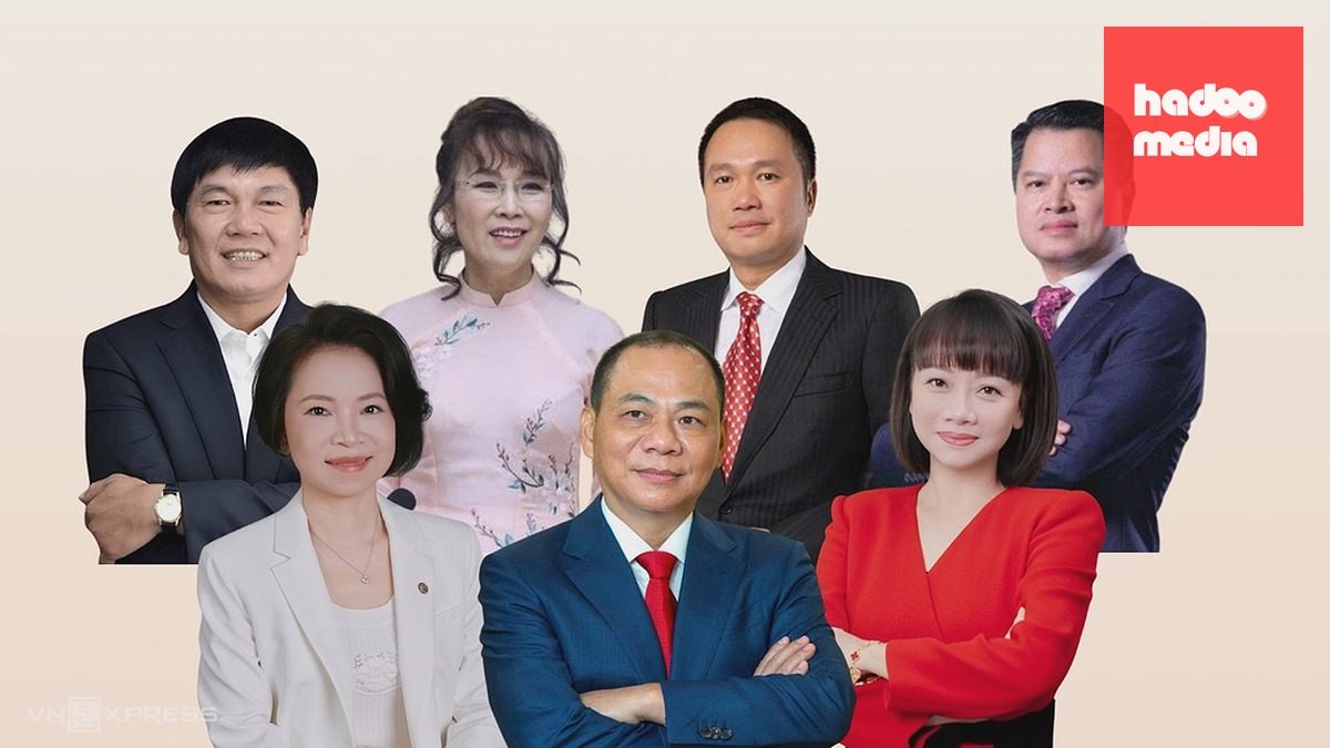 Các tỷ phú Việt Nam trong bảng xếp hạng của Forbes. Đồ họa: Trọng Hiếu